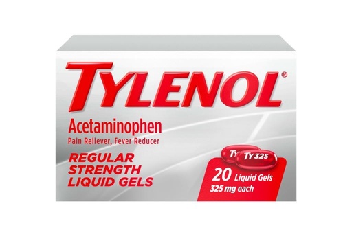 Tylenol con Acetaminophen 325 mg 20 Capsulas